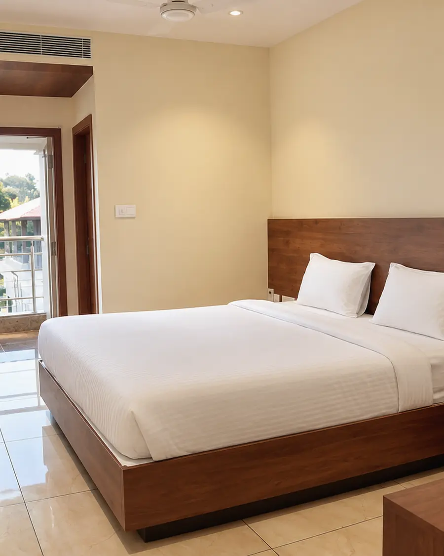 A deluxe room at Hotel Hills Yelagiri