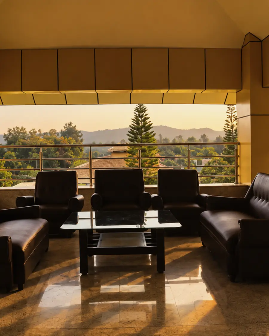 The terrace dining room at Hotel Hills Yelagiri
